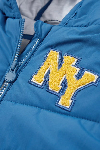 Baby college jacket with hood