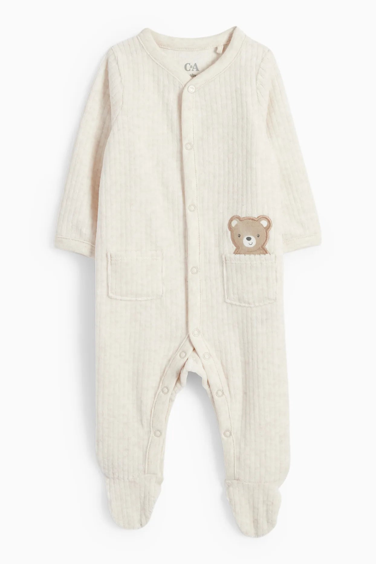 Teddy bear velour Sleepsuit