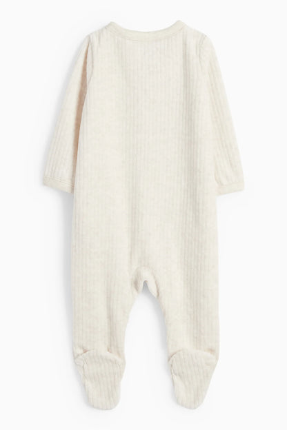 Teddy bear velour Sleepsuit