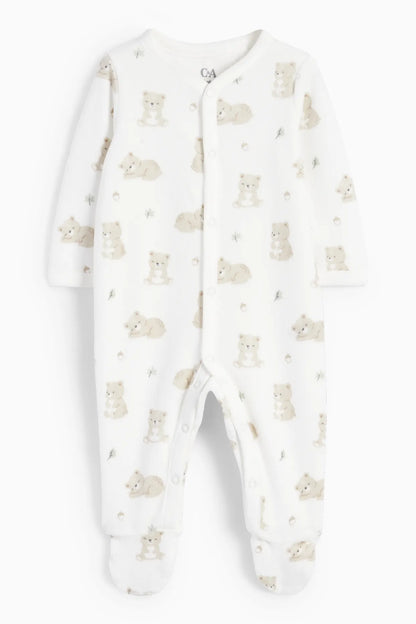 Teddy bear velour Sleepsuit