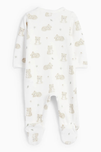 Teddy bear velour Sleepsuit