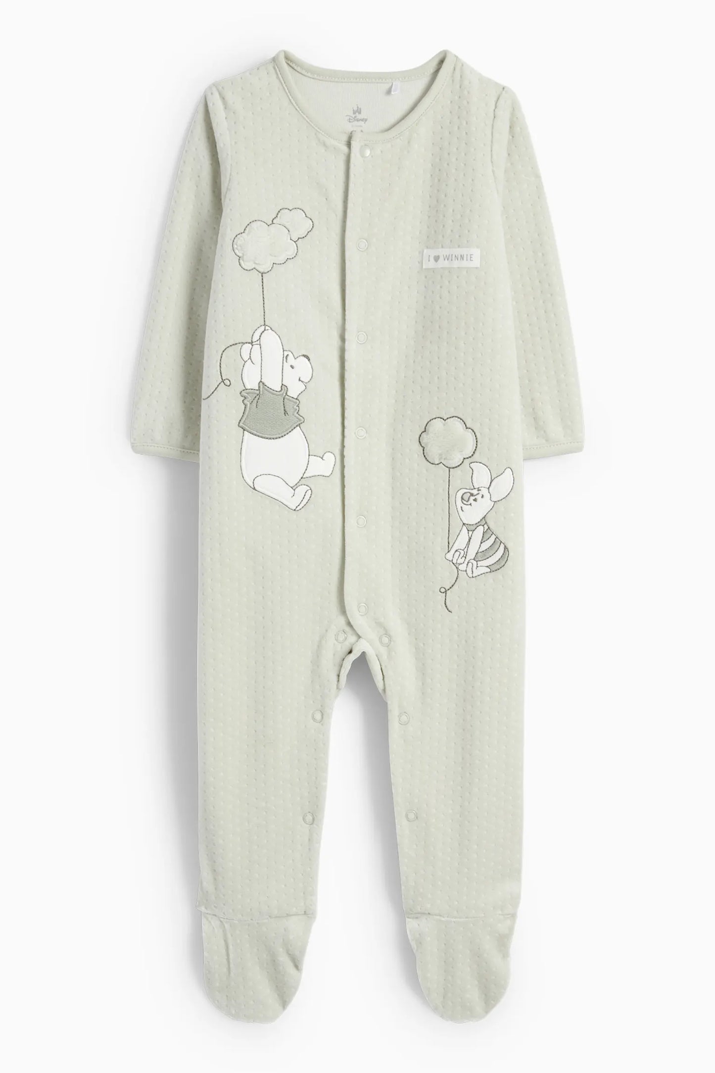 Winnie the Pooh velour sleepsuit