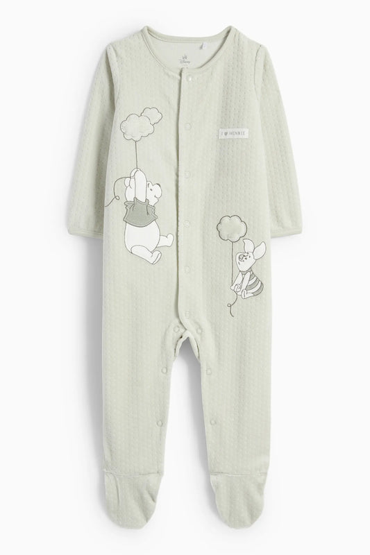 Winnie the Pooh velour sleepsuit