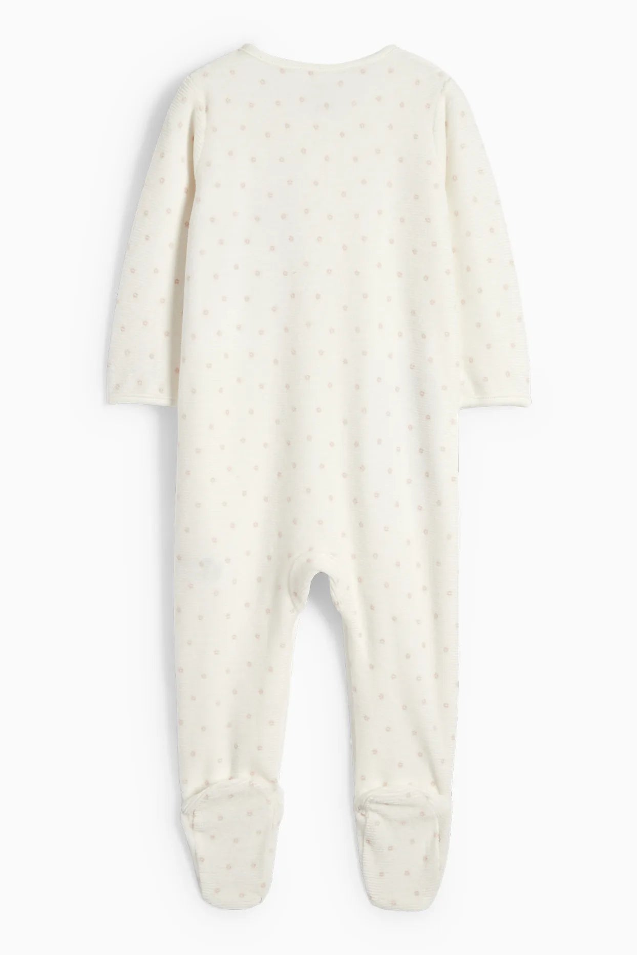 Bambi polka dot - ribbed velour sleepsuit