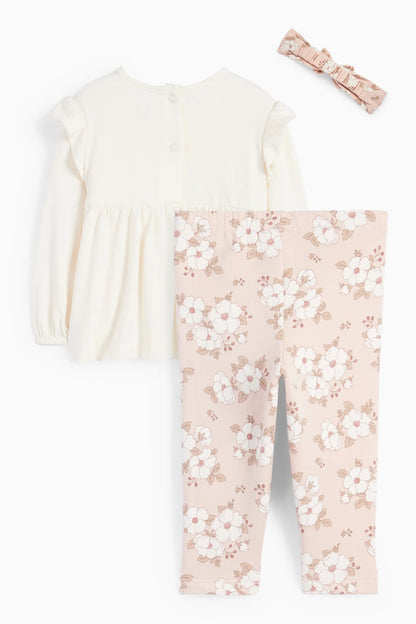 Pink floral 3 pieces outfit