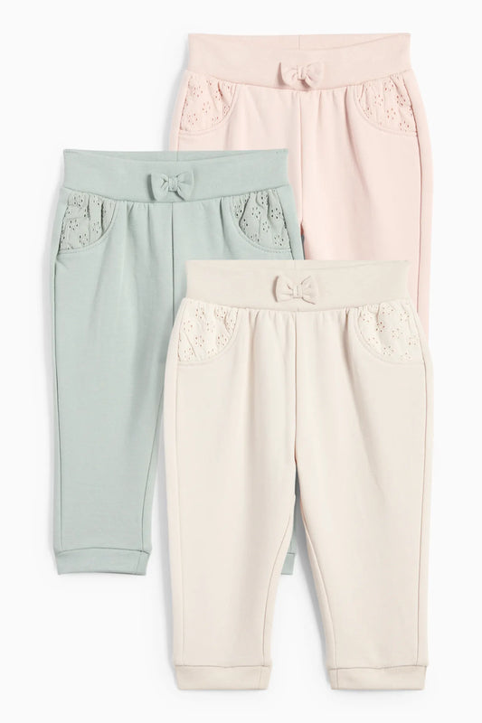 Pack of 3 baby girl joggers