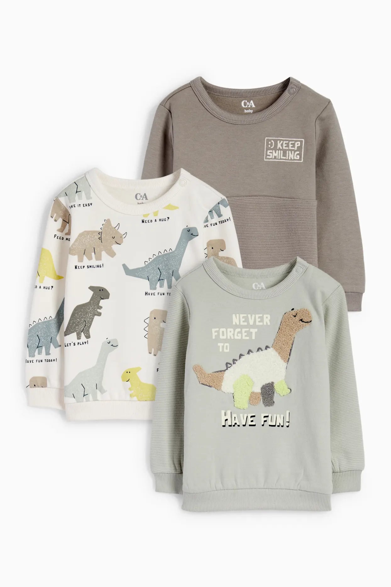 Pack of 3 Dino sweatshirts