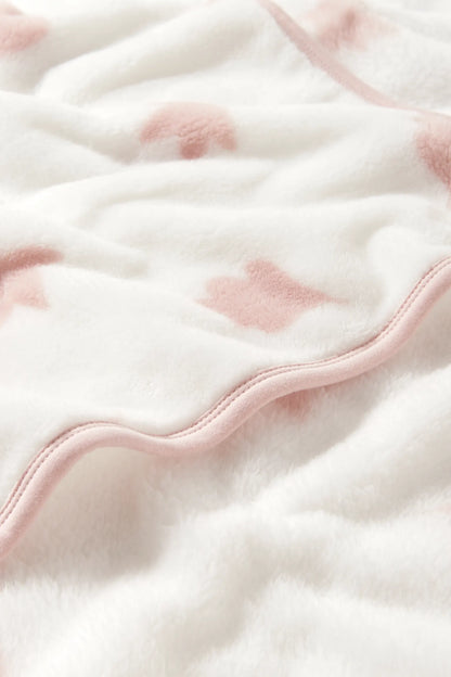 Baby patterned blanket -  Pink Leaves