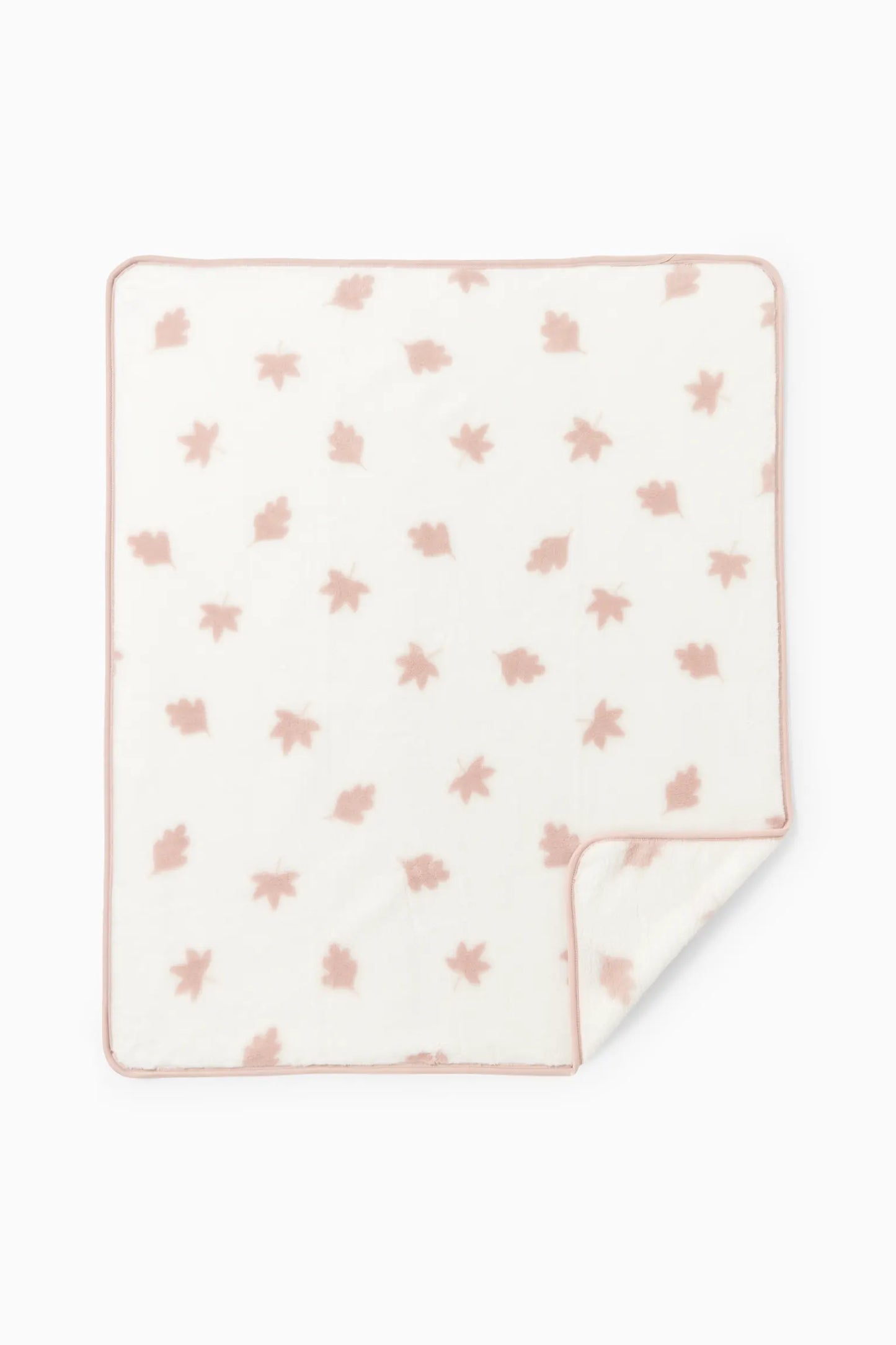 Baby patterned blanket -  Pink Leaves