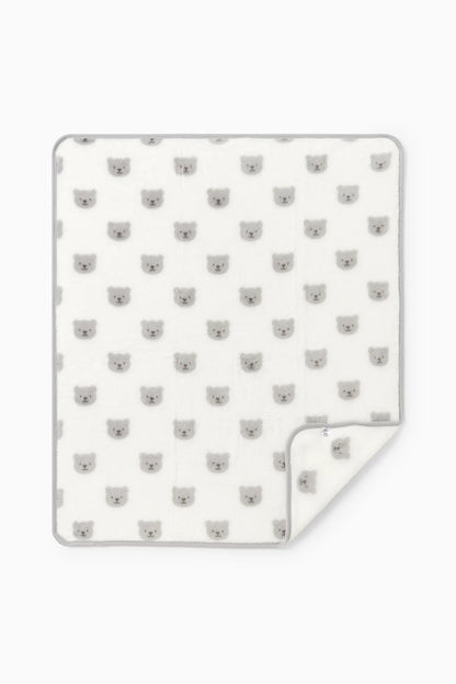 Baby patterned blanket - Gray Bear