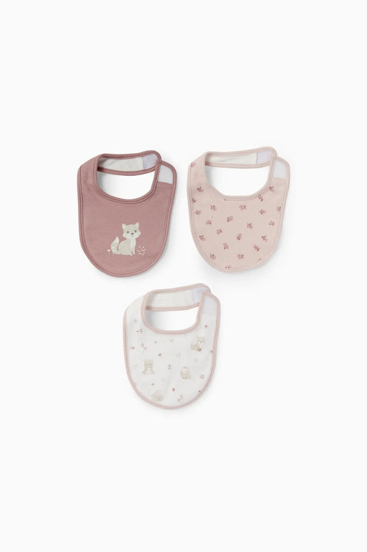 Pack of 3 fox animals bibs