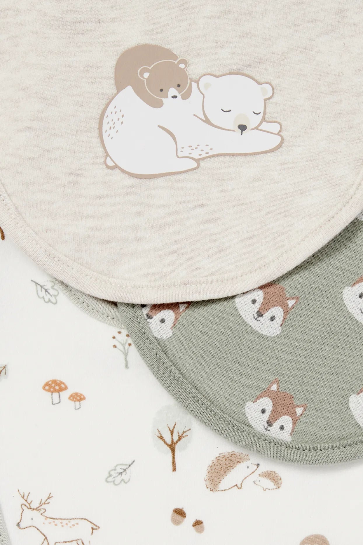 Pack of 3 woodland animals bibs