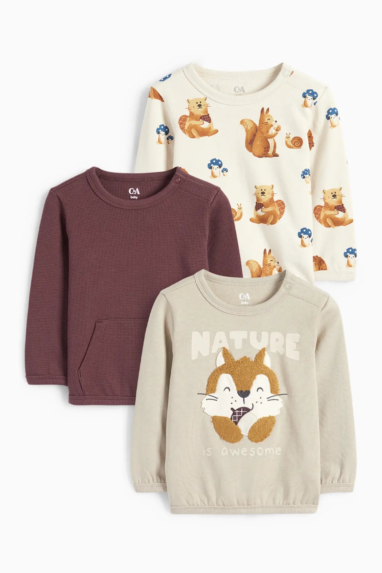 Pack of 3 squirrel sweatshirts