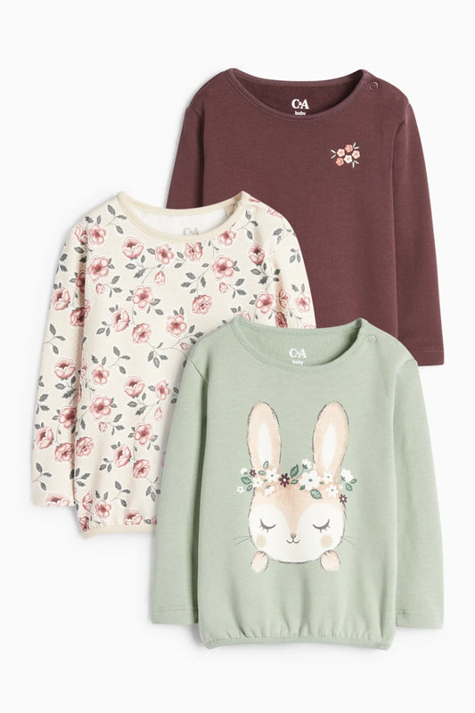 Flowers and Bunnies  - Pack of 3 Sweatshirt