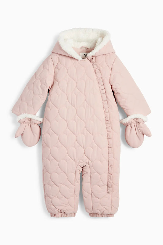 Heart quilted snowsuit