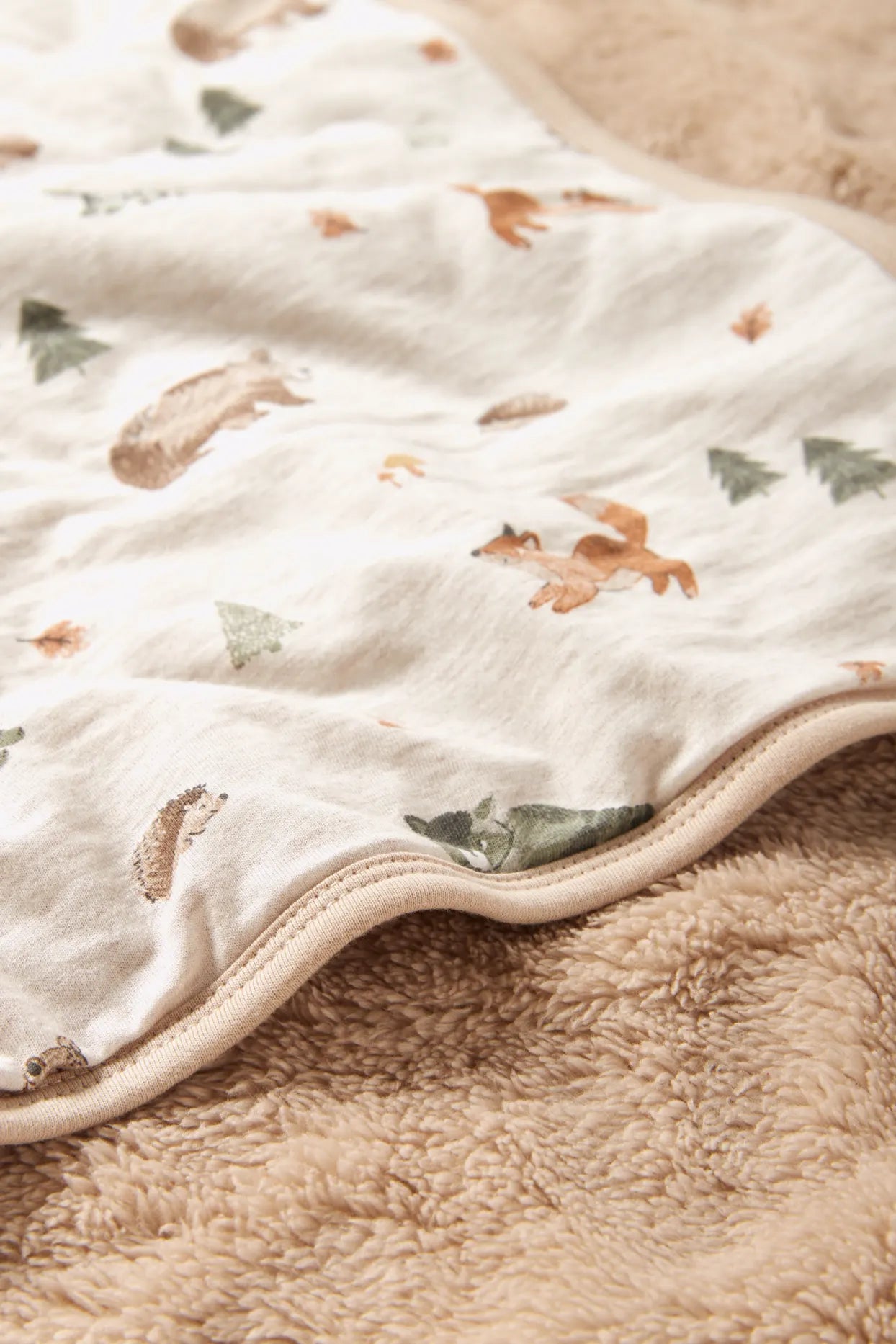 Forest animals double sided baby blanket