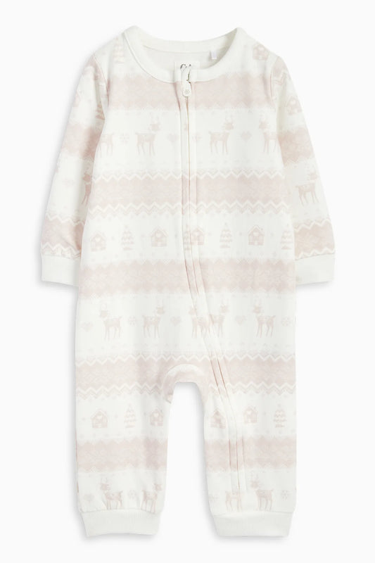 Reindeer lined sleepsuit