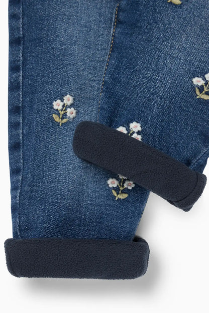 Floral thermal jeans