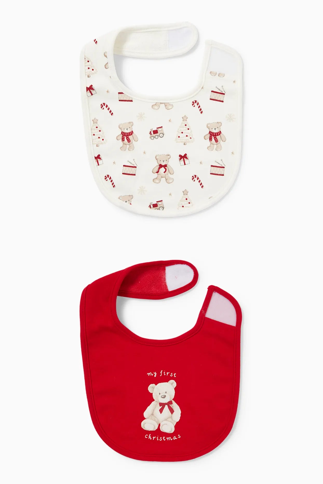 Pack of 2 - Christmas bibs with cloth back