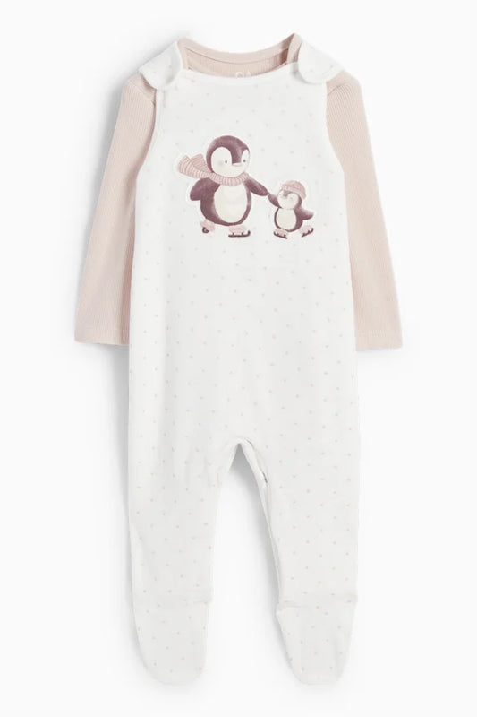 penguin 2 pieces romper set