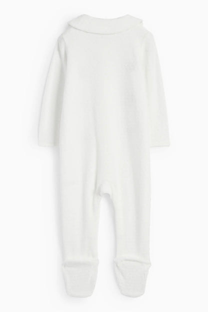 Teddy bear Christmas velour sleepsuit - textured