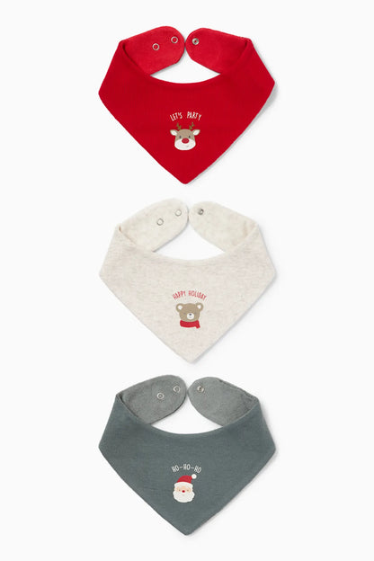 Pack of 3 - Christmas triangular scarf bibs