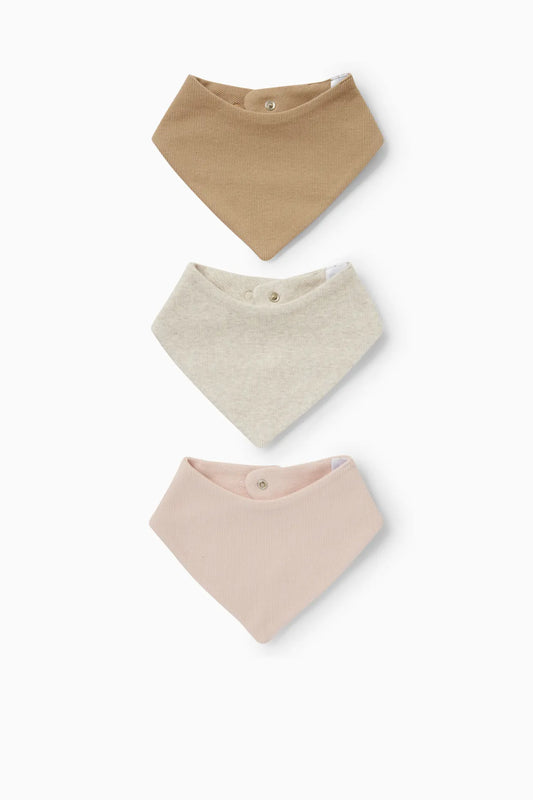 Pack of 3 plain colors baby triangular scarf