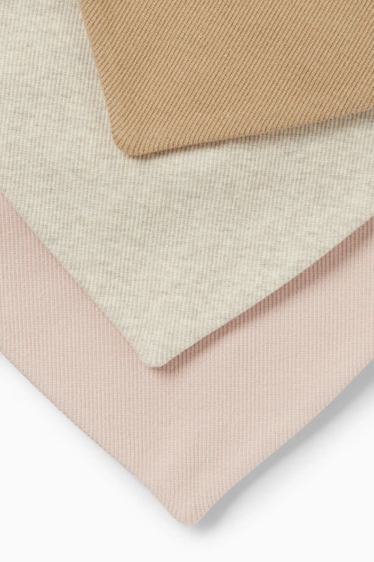 Pack of 3 plain colors baby triangular scarf