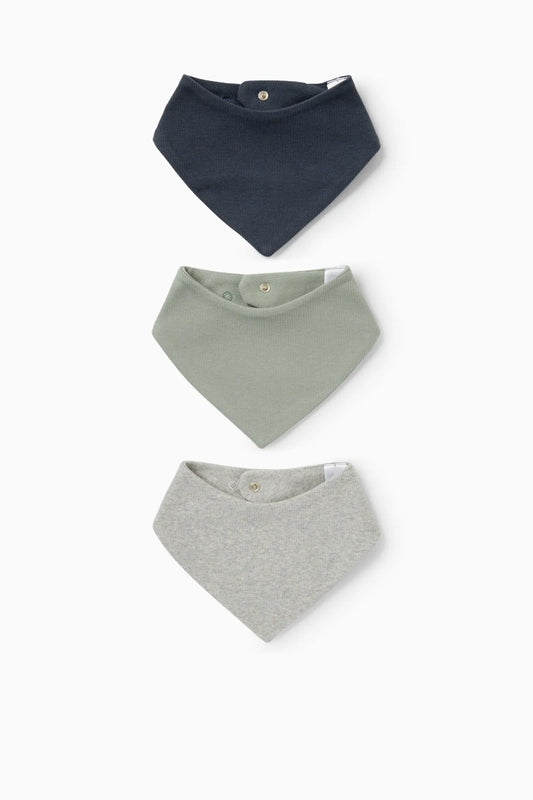 Pack of 3 plain colors baby triangular scarf