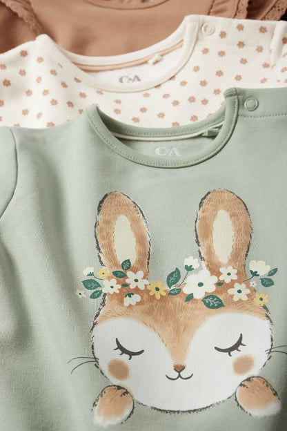 Pack of 3 Bunny and Flowers sweatshirts