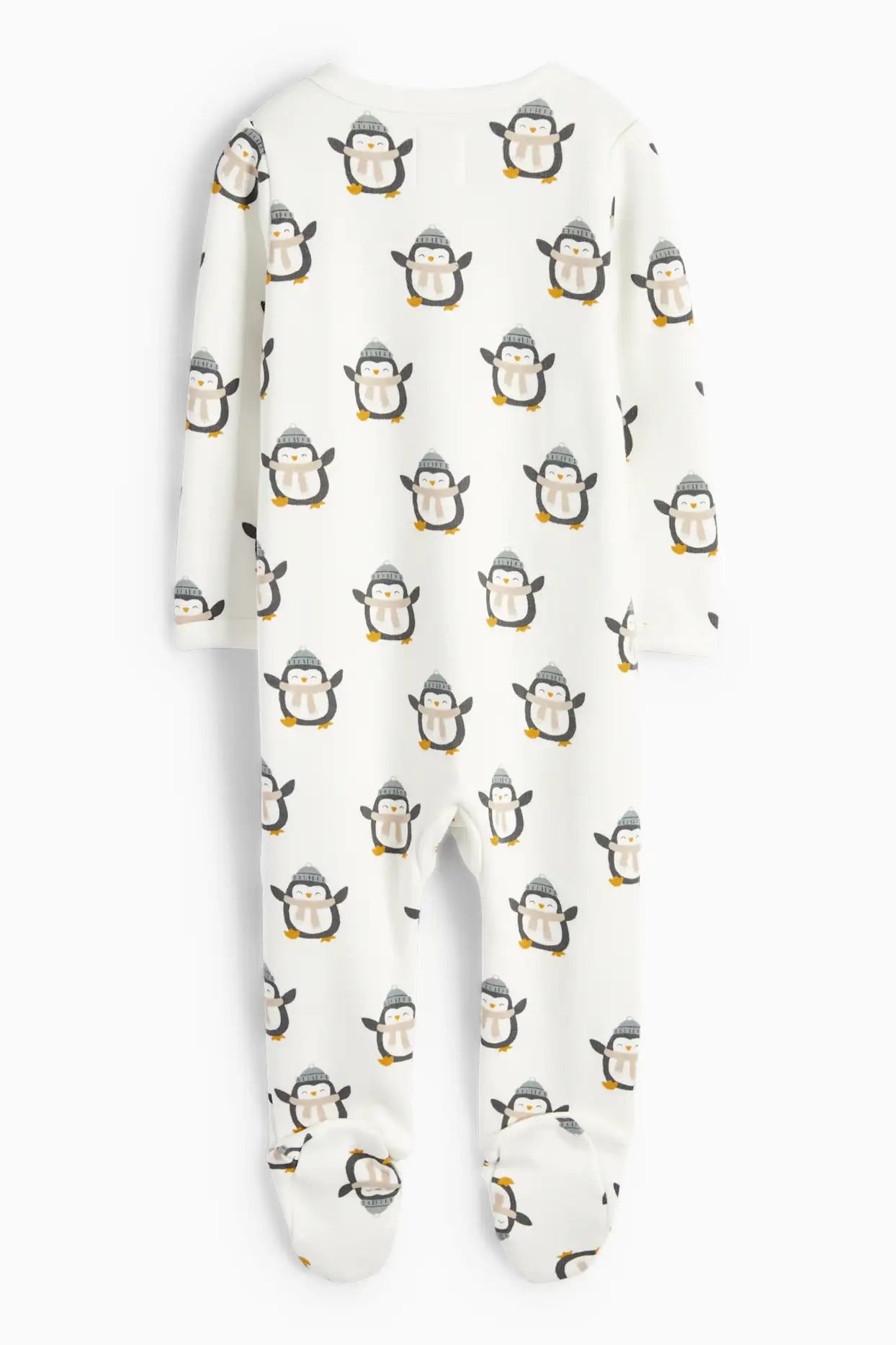 Penguin lined sleepsuit