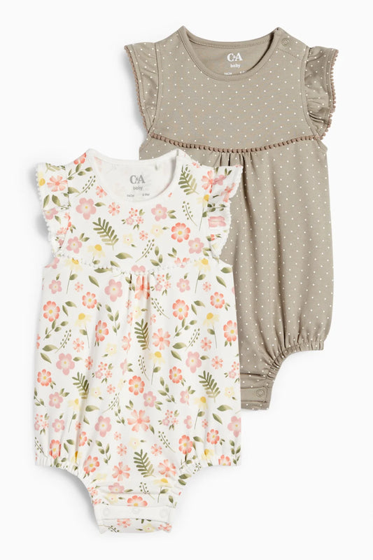 Pack of 2 baby girl rompers