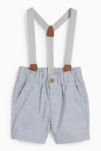 Baby Boy outfit with detachable elastic suspenders