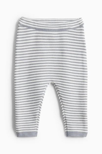 Knit baby outfit - Stripped Gray