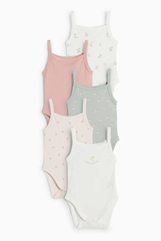 Pack of 5 bodysuits with spaghetti straps