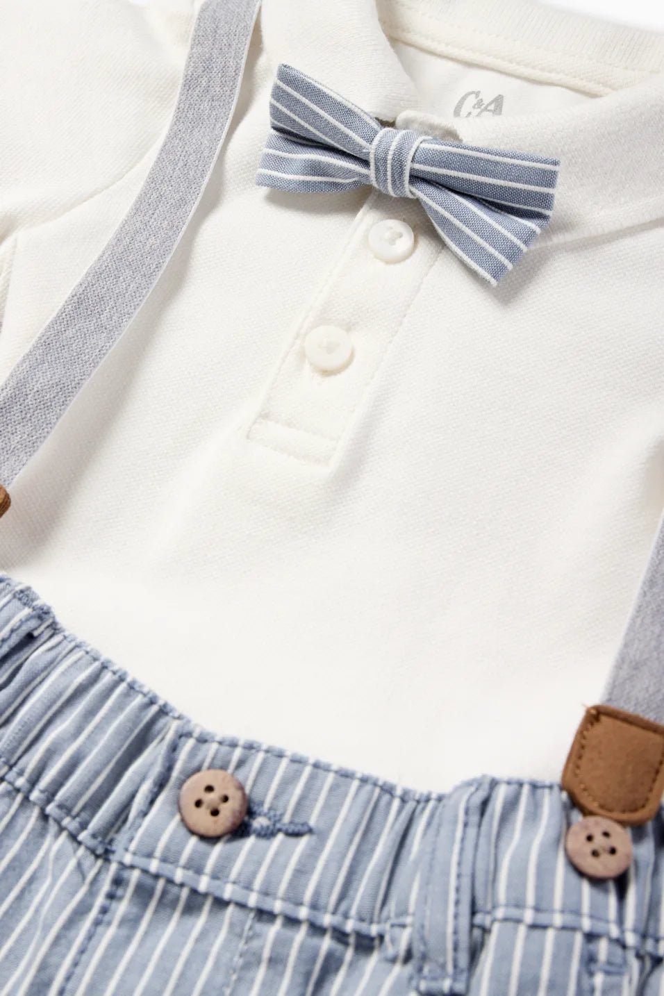Baby Boy outfit with detachable elastic suspenders