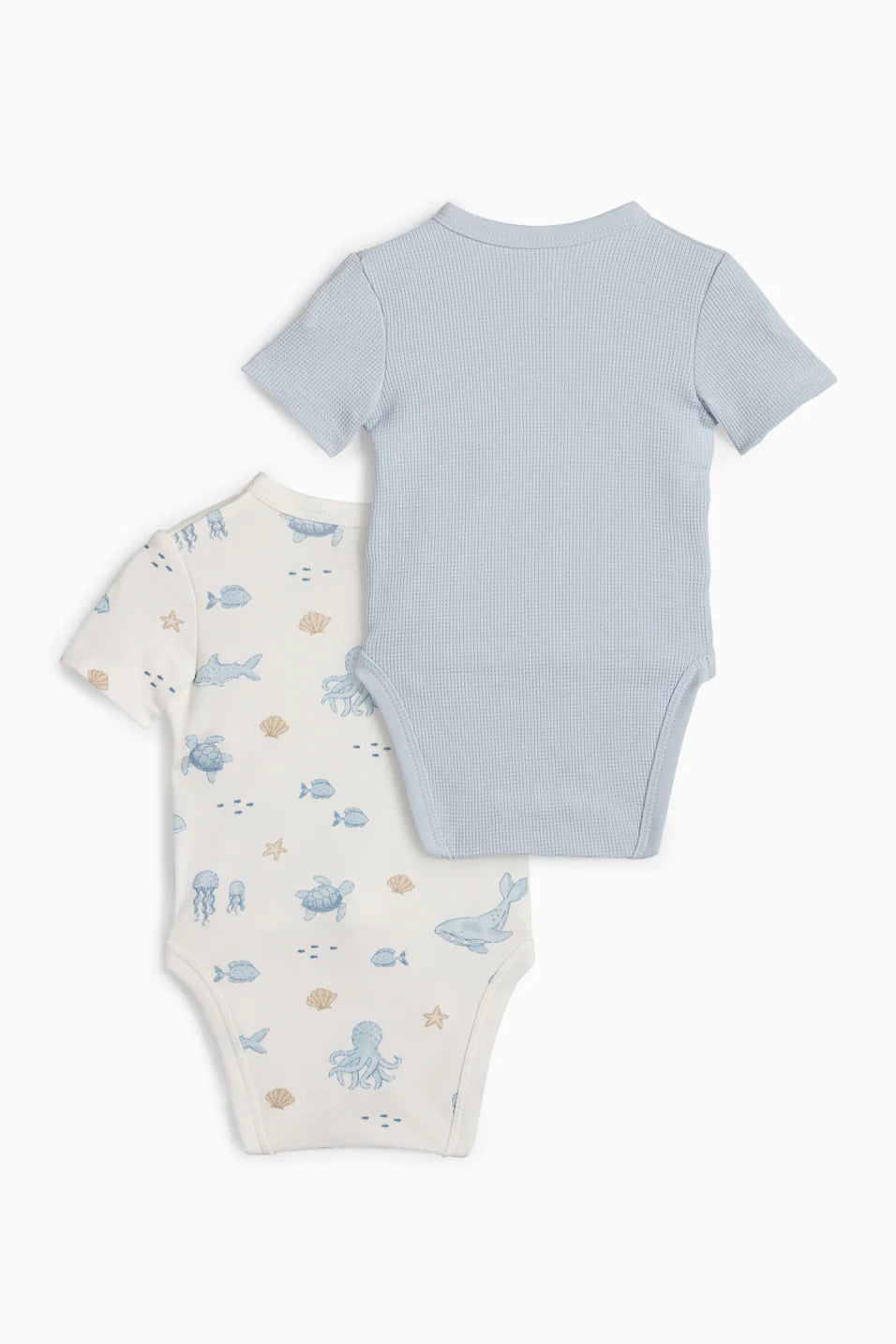 Pack of 2 baby wrap bodysuits - Marine