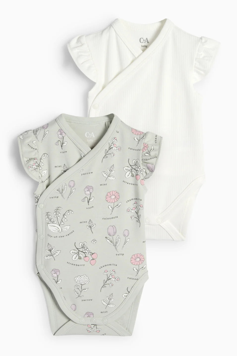Pack of 2 baby wrap bodysuits - Flory