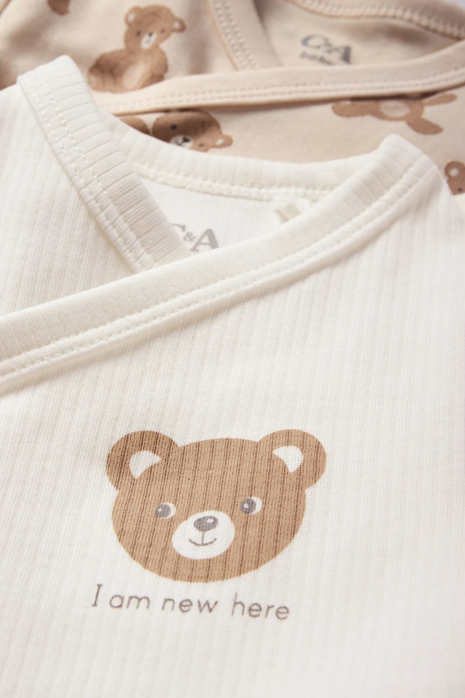 Pack of 2 baby wrap bodysuits - Teddy Bear