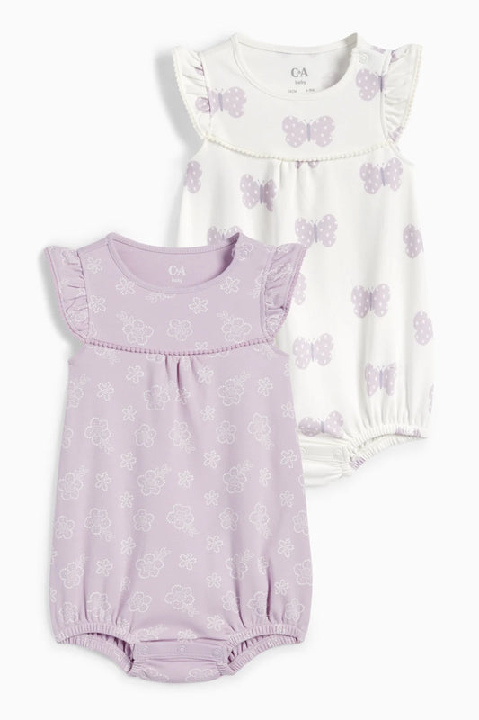 Pack of 2 baby girl rompers
