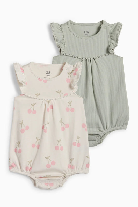 Pack of 2 baby girl rompers