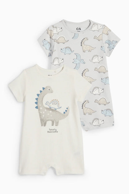 Pack of 2 baby rompers - Dino