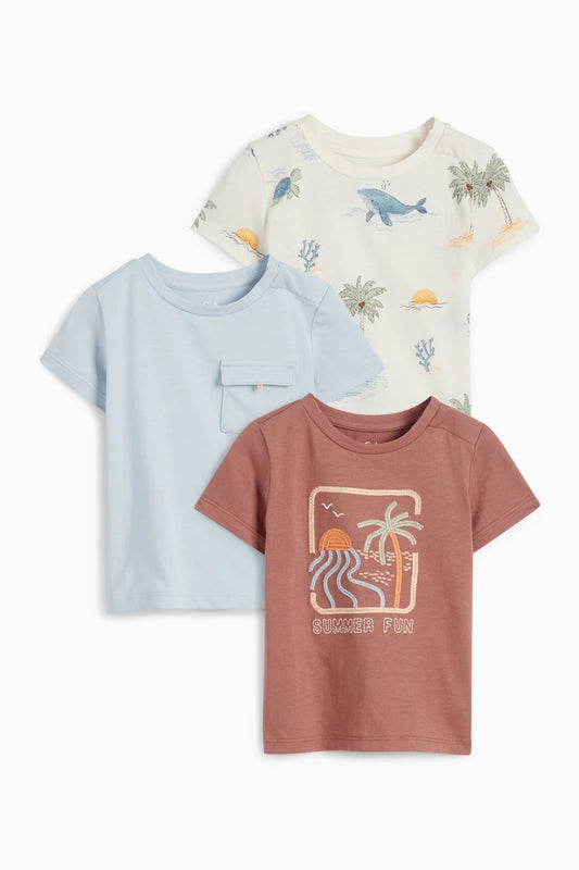 Pack of 3 T-shirts - Beach & Marine  - Summer Fun