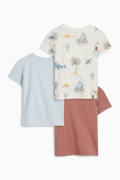 Pack of 3 T-shirts - Beach & Marine  - Summer Fun