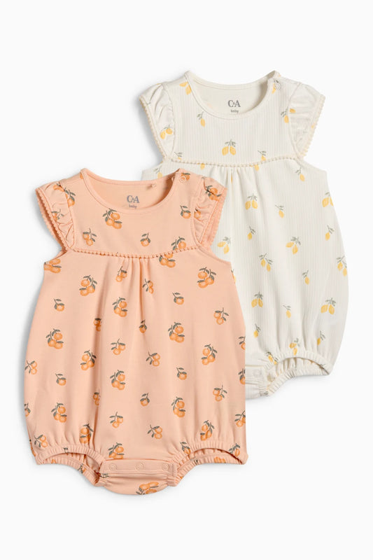 Pack of 2 baby girl rompers