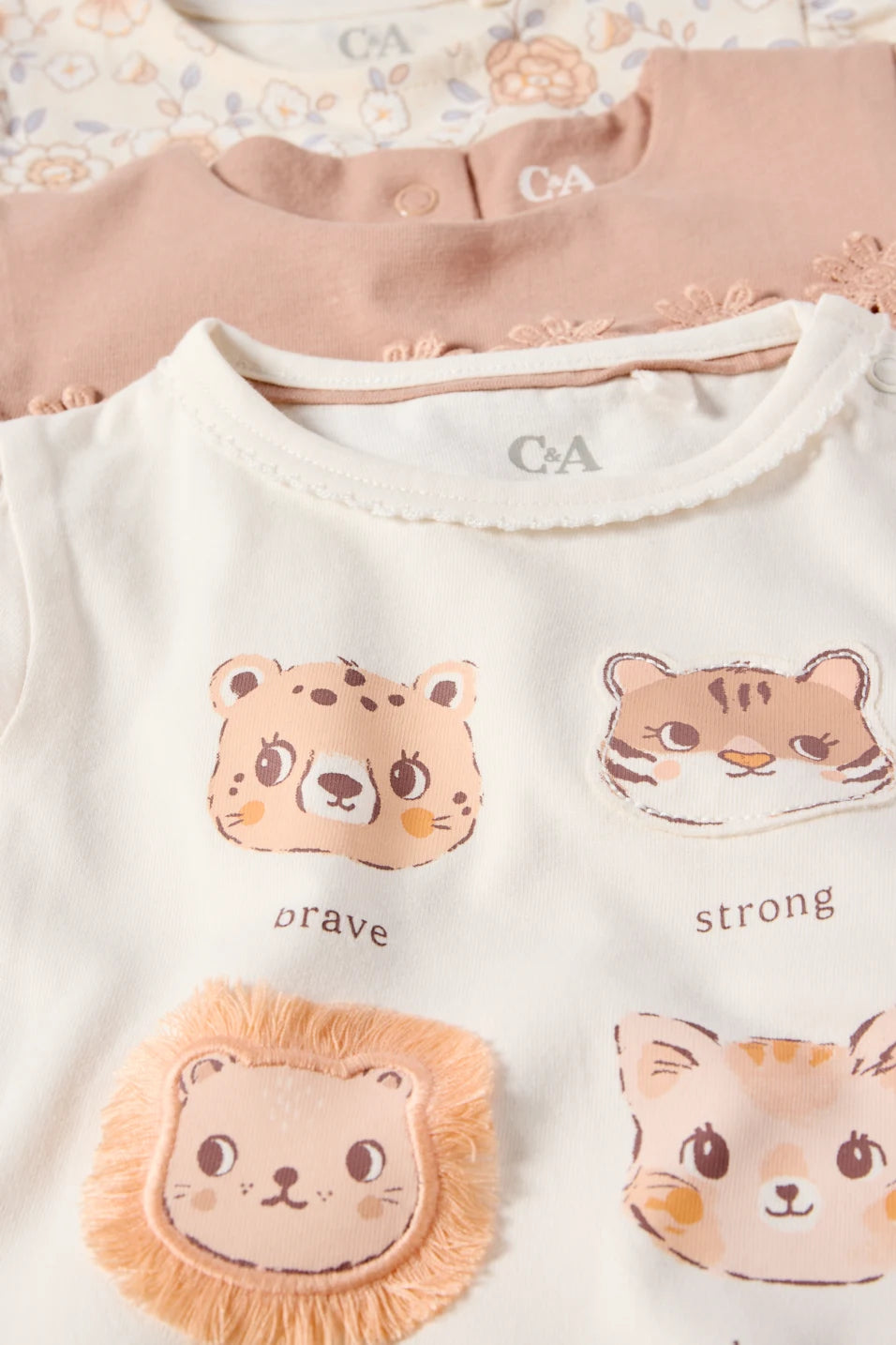 Pack of 3 T-shirts - Flowers & Wild Animals