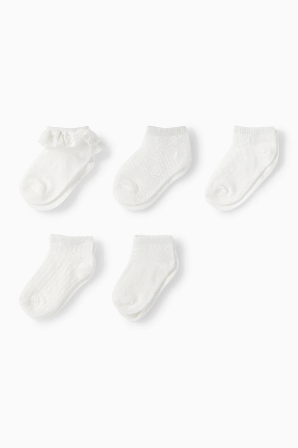 Pack of 5 baby girl socks - structured