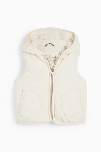 Quilted vest with hood - water repellent