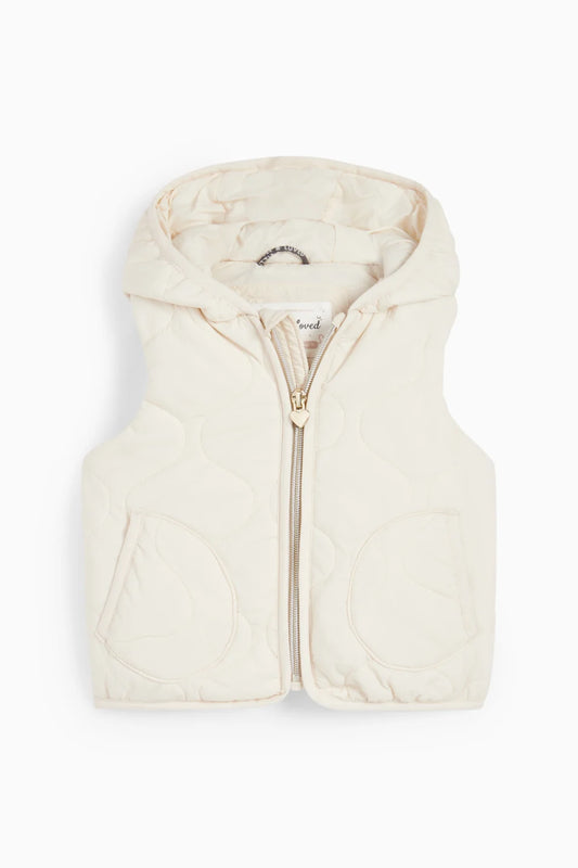 Quilted vest with hood - water repellent