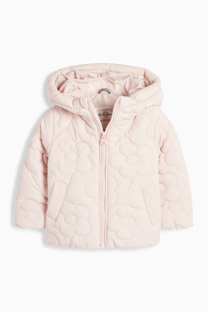 Floral - quilted jacket with hood - water repellent